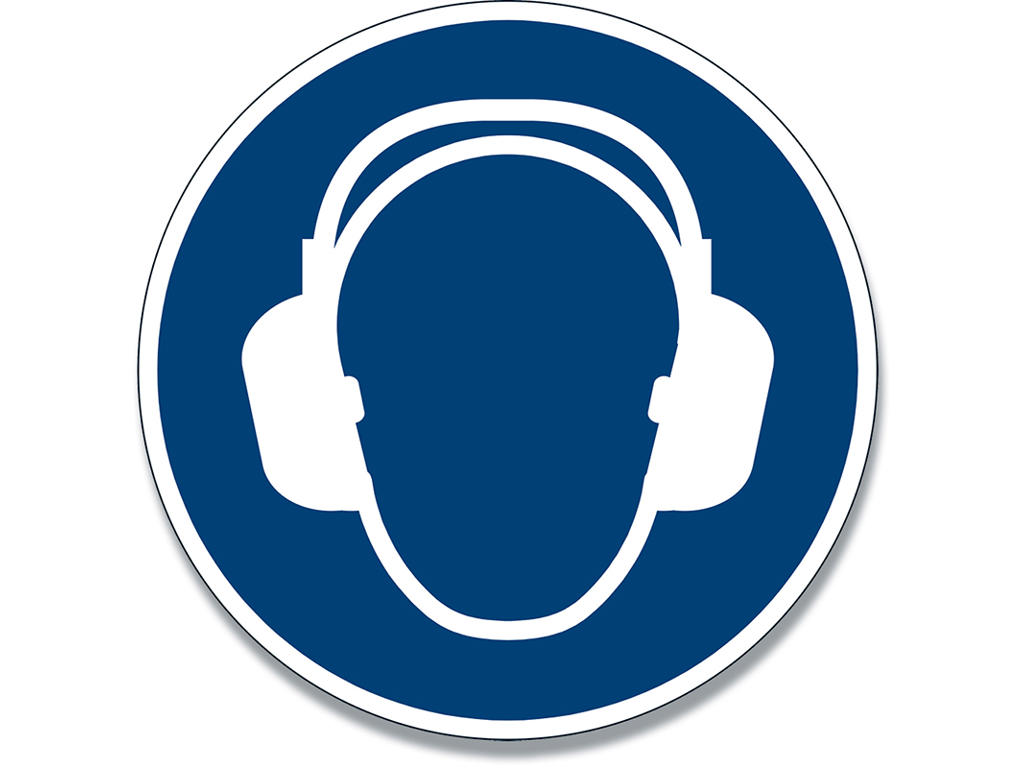 Gulvmarkering, Påbudsskilt, ''Anvend hørebeskyttelse'', Blå, Durable 