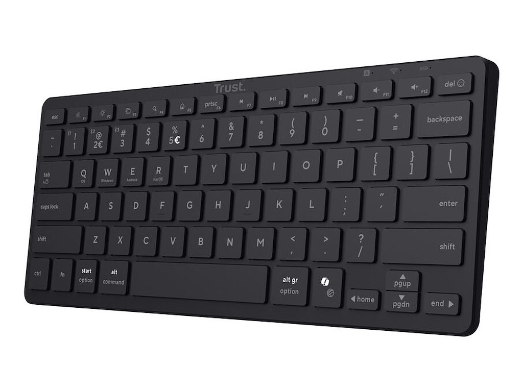Trust Nado II tastatur Hjemme/kontor USB + Bluetooth QWERTY US engelsk Sort
