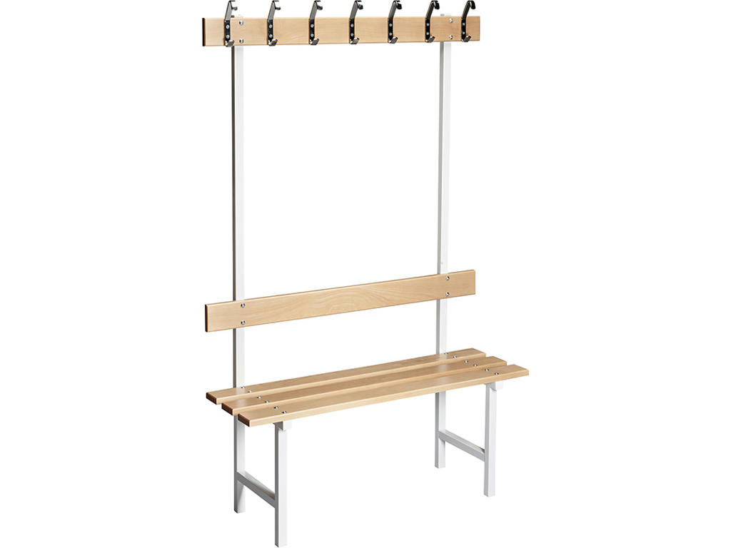 Bænk fristående, Modelnr 70, L=1050 mm enkel bøg/hvid, Essem Design DK