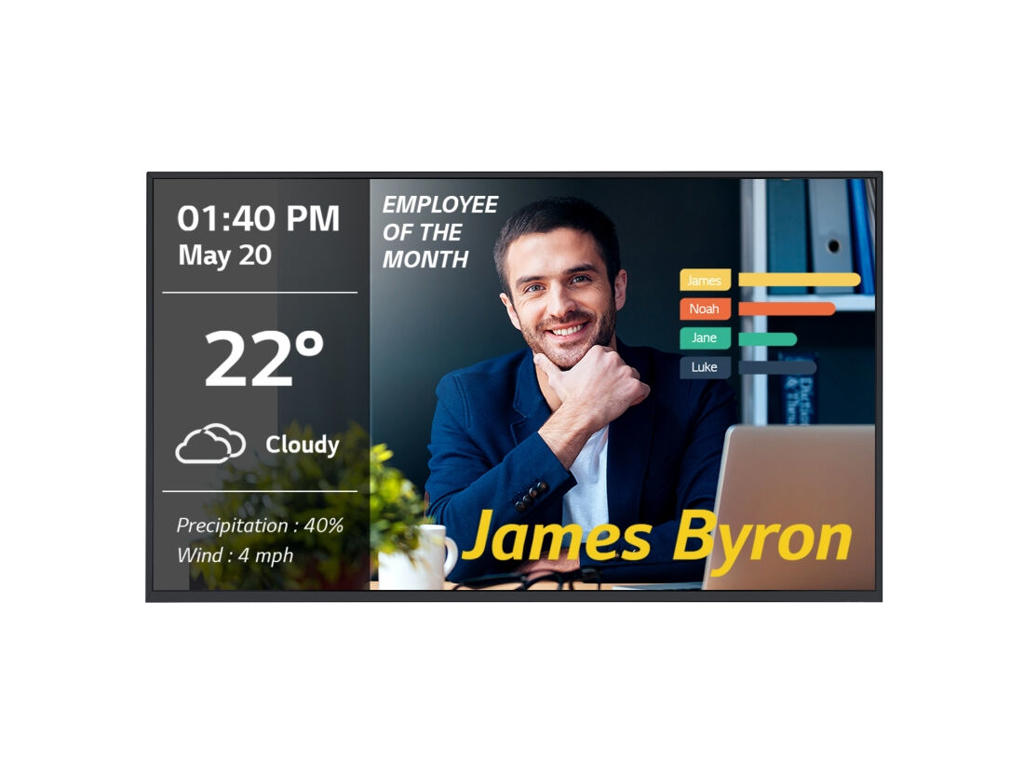 LG 55UM3DG-B skilte display 139,7 cm (55") 350 cd/m² Sort 18/7