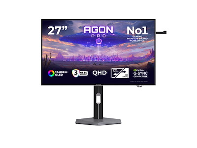 AOC AGON PRO AGP277QKDC computerskærm 67,3 cm (26.5") 2560 x 1440 pixel Quad HD OLED Grå