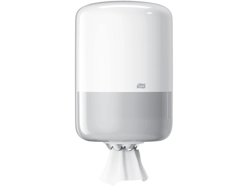 Aftørringsdispenser, Til aftørringsruller, Centerfeed, Hvid, Tork Midi M2