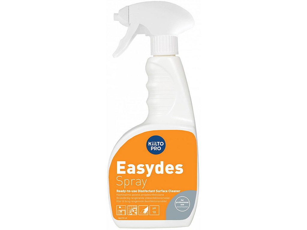 Overfladedesinfektion, Spray, Med Ethanol, Uden farve og parfume, 750 ml, Kiilto Pro Easydes