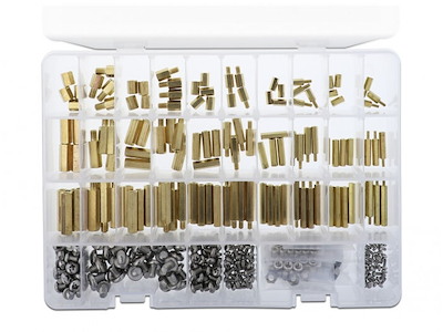 DeLOCK 18349 monteringssæt Transparent, Gul Nikkel, Stål