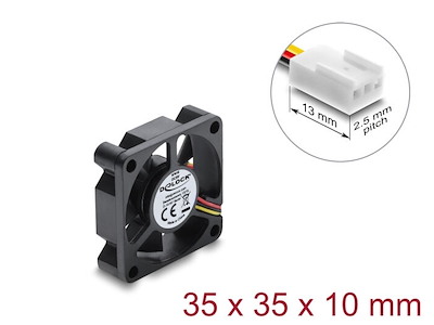 DeLOCK 67616 Computerkølesystem Computerkabinet Ventilator 3,5 cm Sort 1 stk