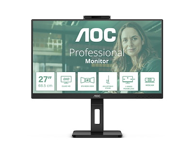 AOC Q27P3QW computerskærm 68,6 cm (27") 2560 x 1440 pixel Quad HD Sort
