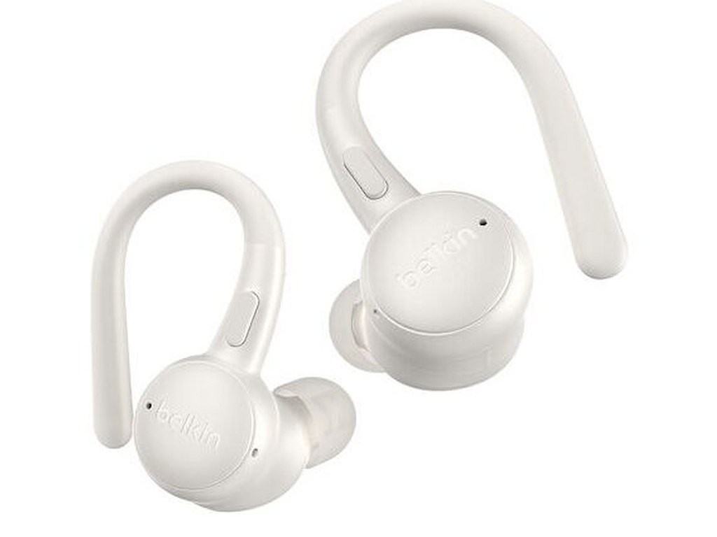 Belkin SoundForm ActiveFit Headset Kabel & trådløs Ørekrog Opkald/musik USB Type-C Bluetooth Hvid