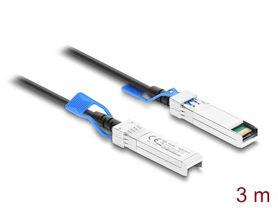 DeLOCK 84086 InfiniBand og fiberoptisk kabel 3 m SFP28 Twinax Sort