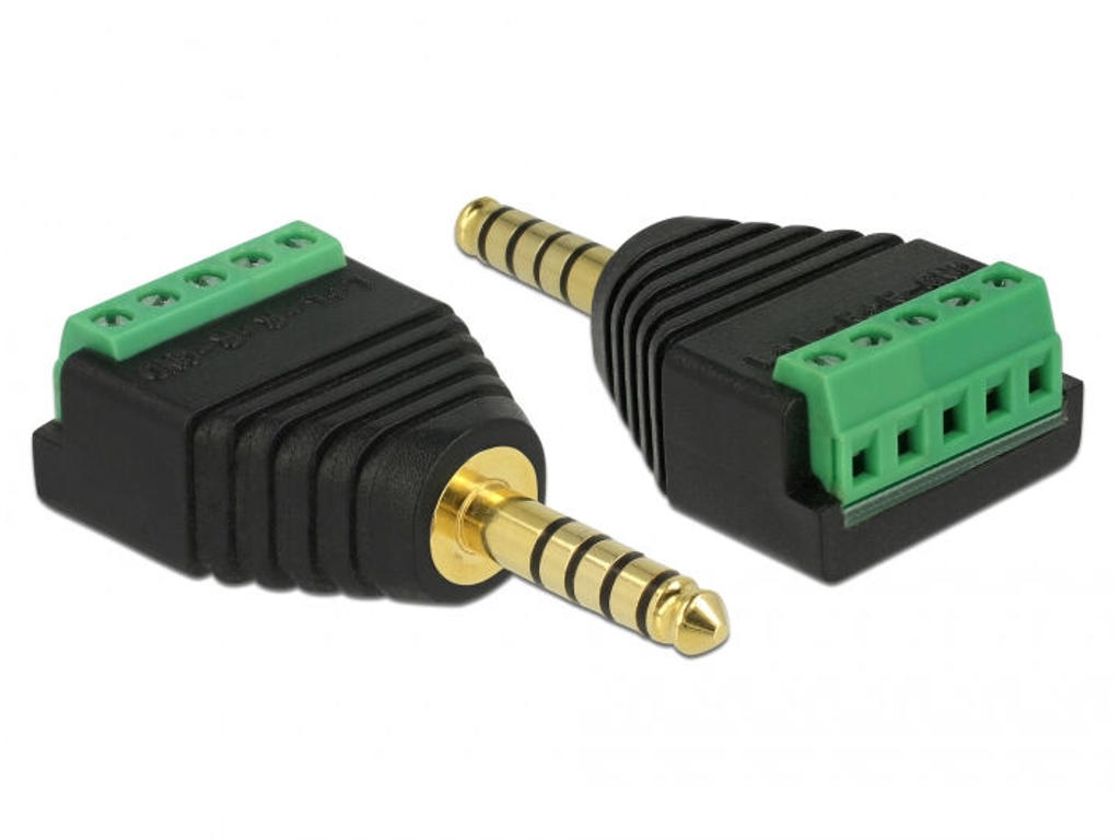 DeLOCK 65948 kabel kønsskifter 4.4 mm Terminal Block Sort, Grøn