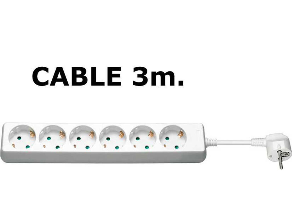 Microconnect GRU0063WA stikdåse 3 m 6 AC stikkontakt(er) Hvid