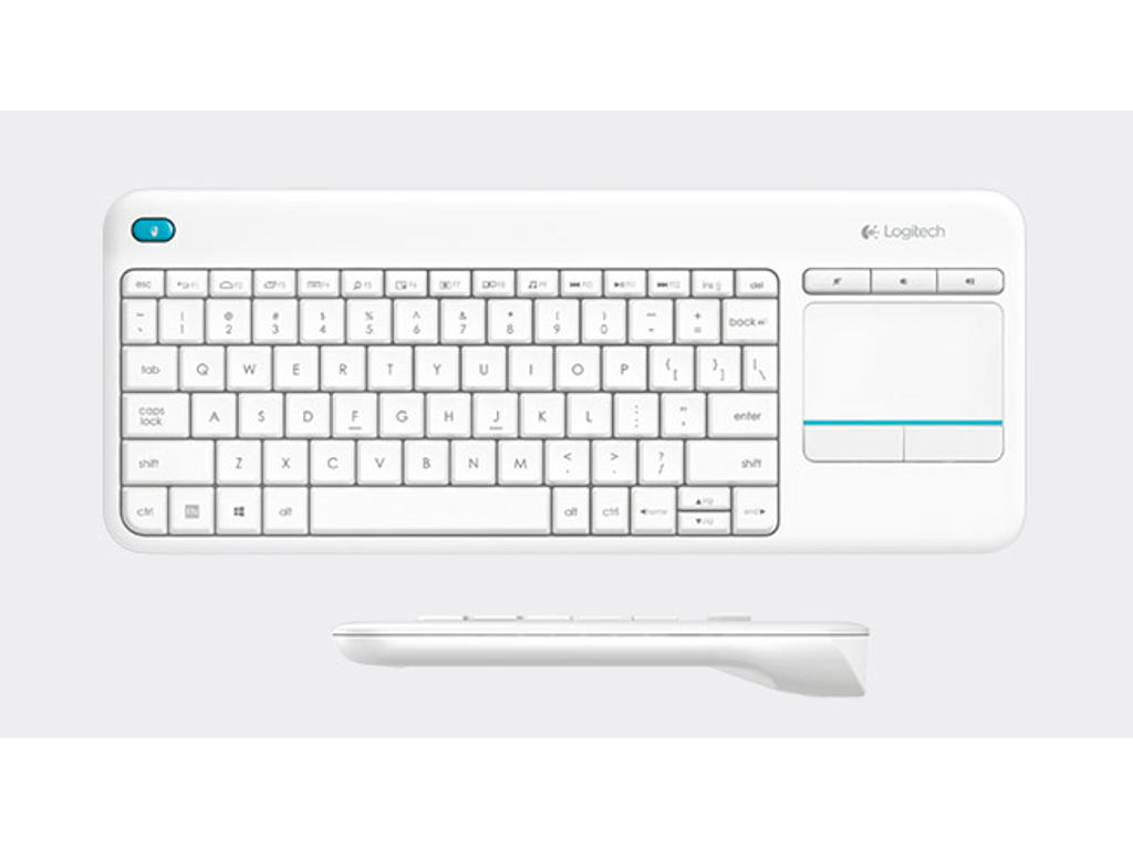 Logitech K400 Plus Wireless Touch Keyboard, White (Nordic)