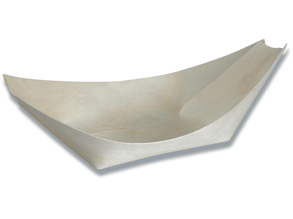 Træbåd, Træ, 14.5x8.7x2 cm, 100 stk, Gastro 