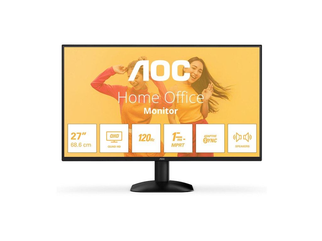 AOC B3 Q27B35S3 computerskærm 68,6 cm (27") 2560 x 1440 pixel Quad HD LED Sort
