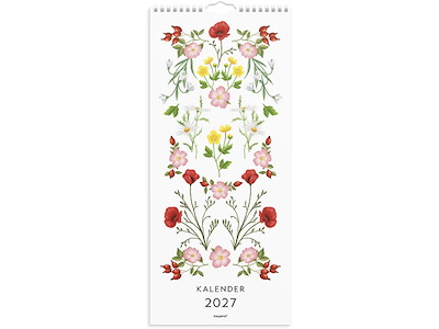 Vægkalender, 2027, Blomster, 1 måned pr. opslag, Mayland