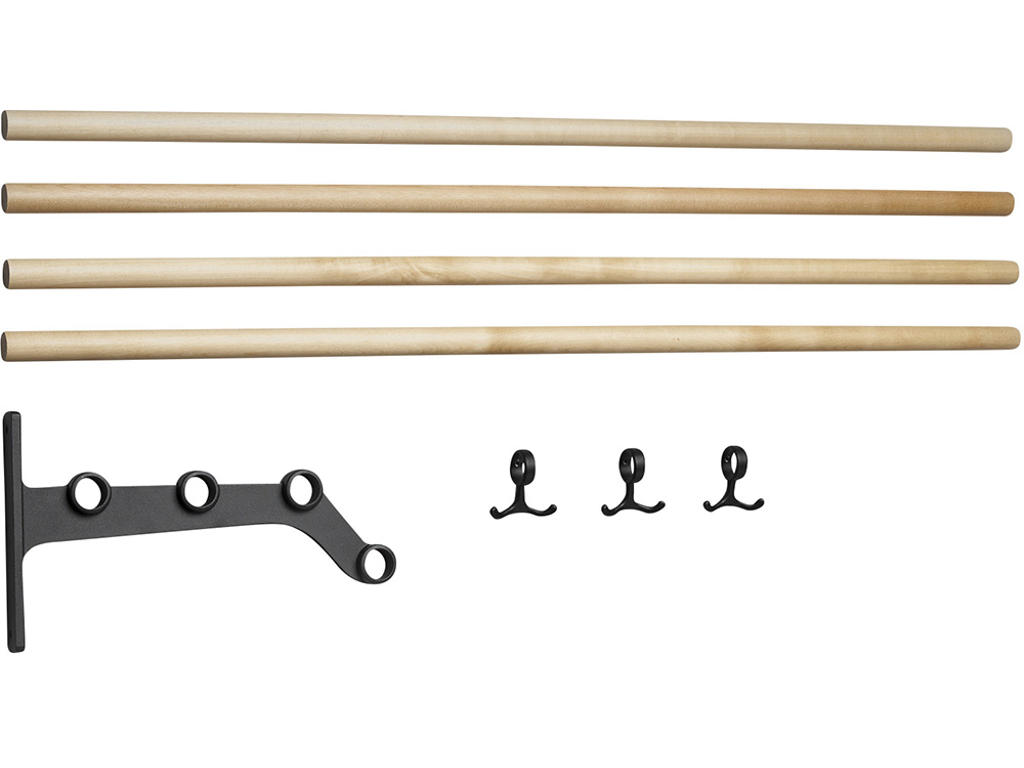 Hattehylde tillægsdel, Nostalgi, Modelnr 291, L=1000 mm birk/sort, Essem Design DK