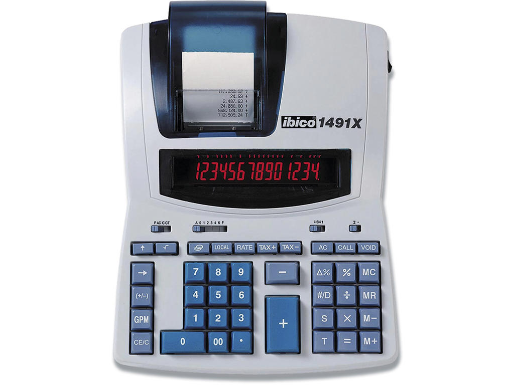 Regnemaskine, Med strimmel, 14 cifre, Ibico Professionel 1491X
