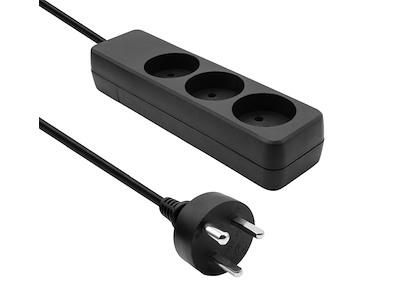 Microconnect MC-EDBGRU0303B stikdåse 3 m 3 AC stikkontakt(er) Sort