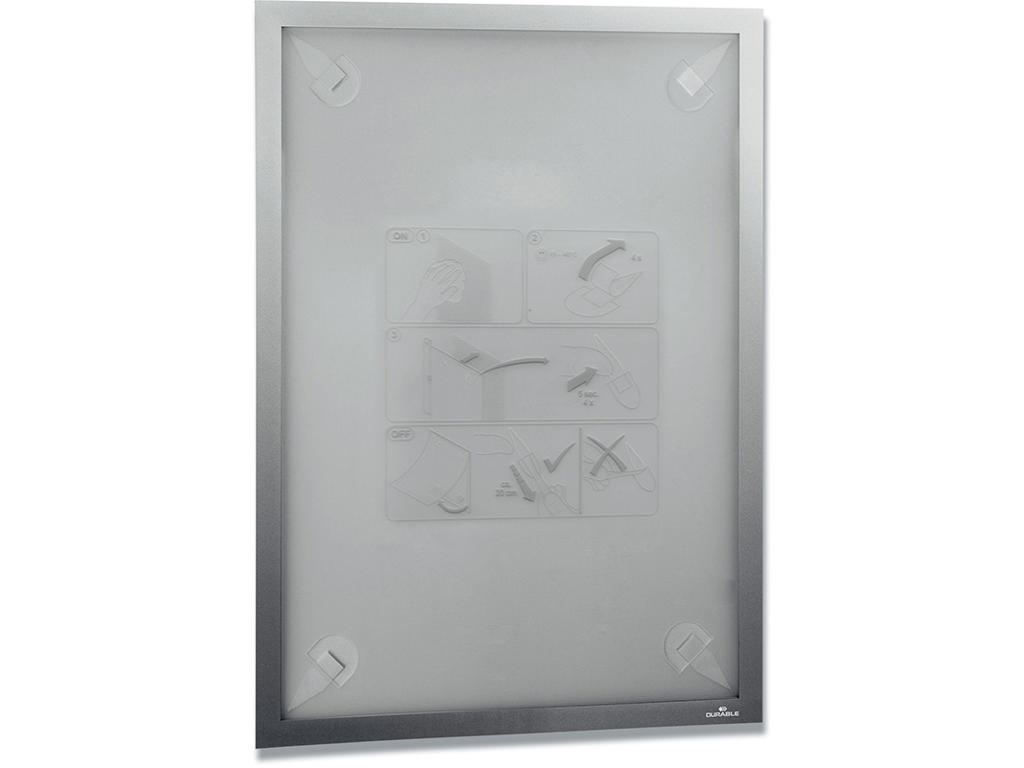 Inforamme, A3, Sølv, 4 klæbe punkter, 1 stk, Durable DURAFRAME WALLPAPER