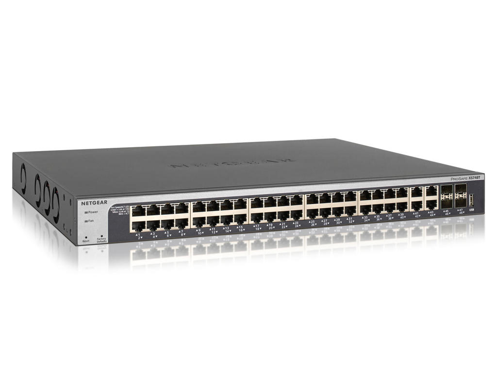 NETGEAR XS748T-100NES netværksswitch Administreret L2+/L3 10G Ethernet (100/1000/10000) Sort