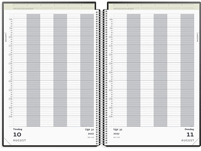 Kalender, 2027, Aftale, 6 personer, 1 dag pr. side, Sort, Mayland