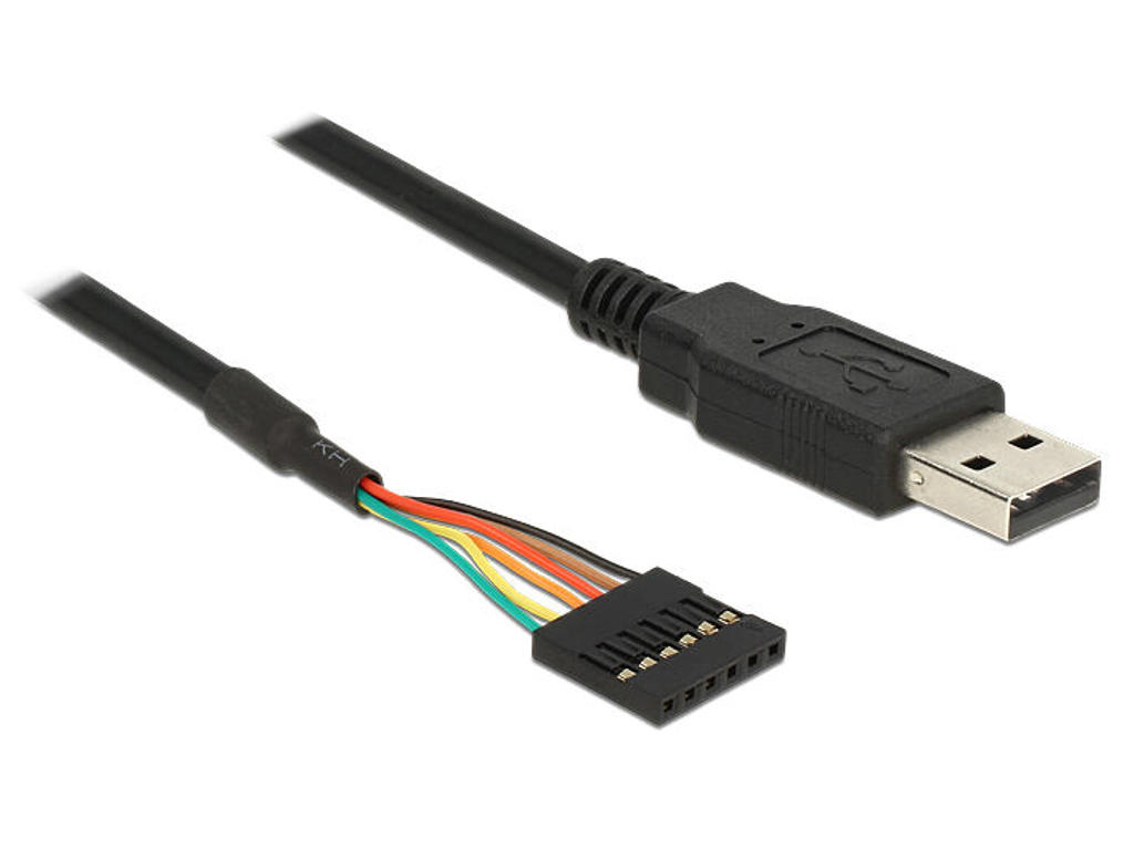 DeLOCK 1.8m USB2.0-A/TTL 6-p USB-kabel 1,8 m USB A Sort