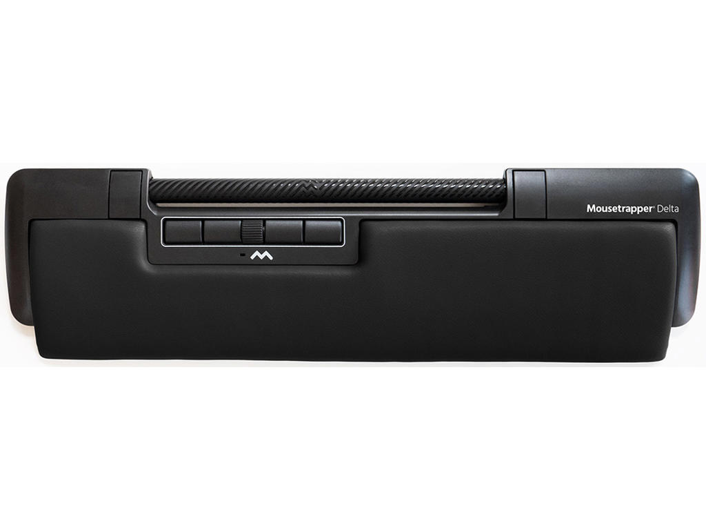 Ergonomisk mus, Rullestav, Med håndledsstøtte, Sort-sort, Mousetrapper Delta Extended 