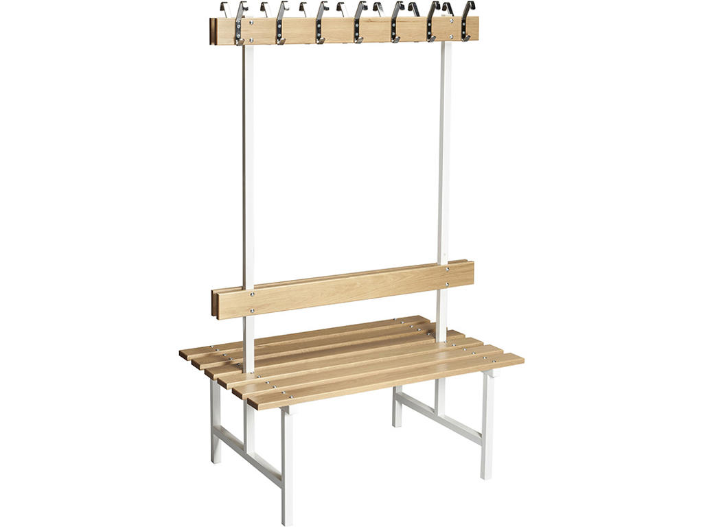 Bænk fristående, Modelnr 69, L=600 mm dobbelt eg/hvid, Essem Design DK