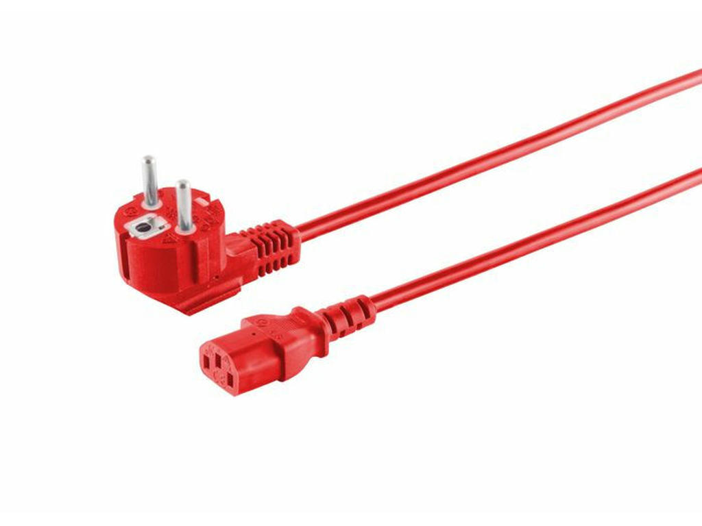 Microconnect MC-SCHUANGC13300R el-ledning Rød 3 m Strømstik type E+F C13 forbinder