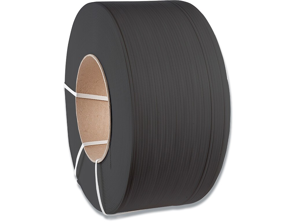 Strapbånd, PP, 12x0,63mm sort Ø200 2700m 146kg træk Master'In