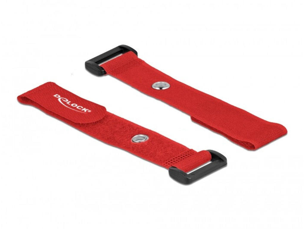 DeLOCK 19545 kabelsamler Krog og løkke kabelbinder Rød 5 stk