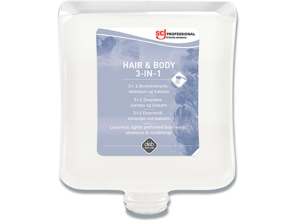 Shampo, Hår Krop Ansigt, Refill, 2000 ml, SCJ Professional Refresh Luxury 3-IN-1 Hair & Body