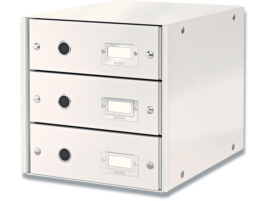 Skuffekabinet, 3 skuffer, Metallic hvid, A4, Leitz Click & Store WOW 