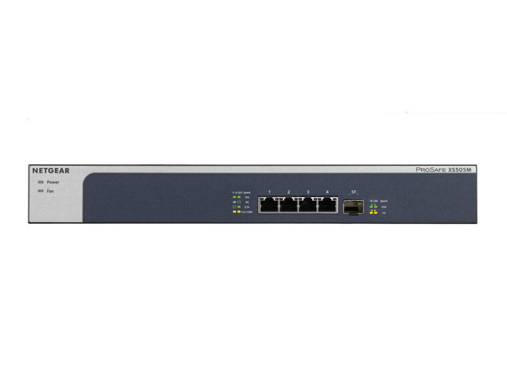 NETGEAR XS505M Ikke administreret 10G Ethernet (100/1000/10000) Grå, Sølv