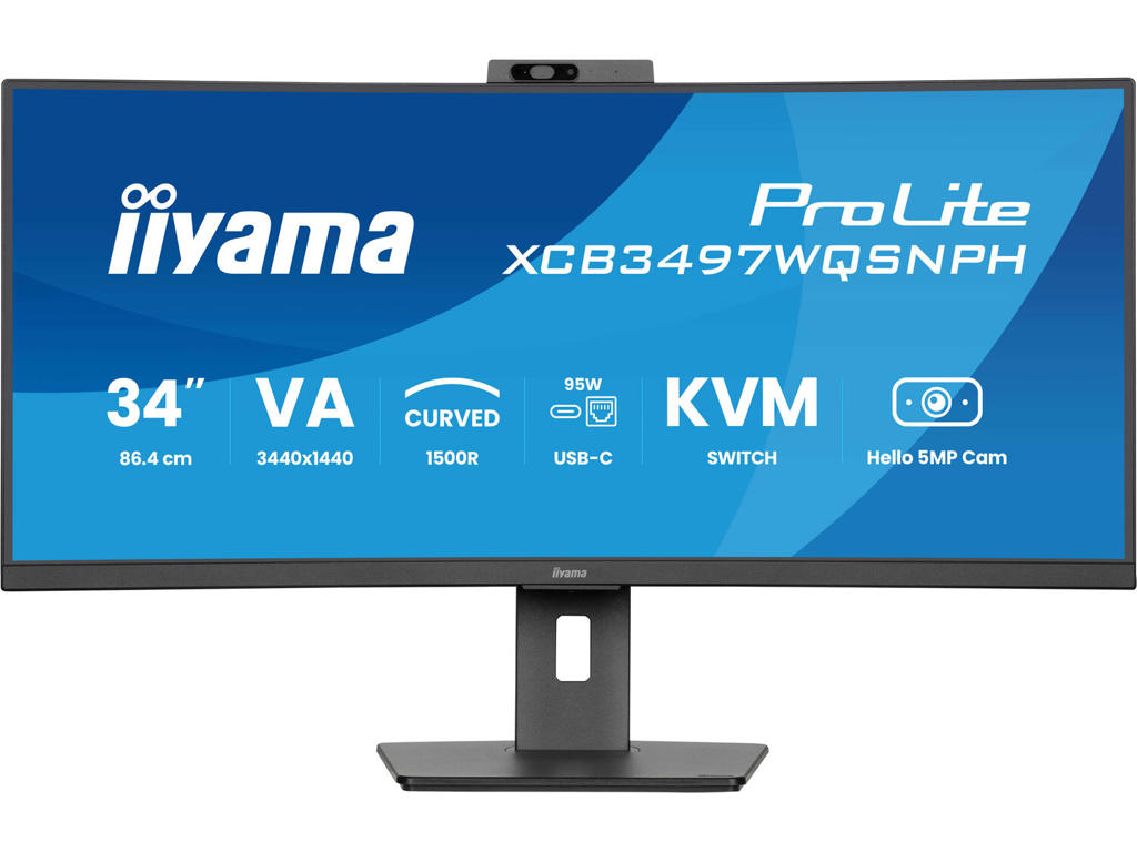 iiyama ProLite XCB3497WQSNPH-B1 computerskærm 86,4 cm (34") 3440 x 1440 pixel UltraWide Quad HD LED Sort