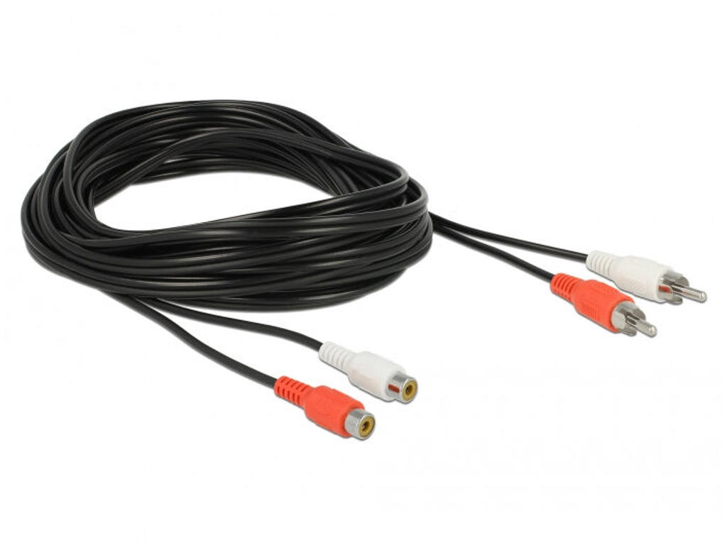 DeLOCK 85807 lydkabel 5 m 2 x RCA Sort, Rød, Hvid