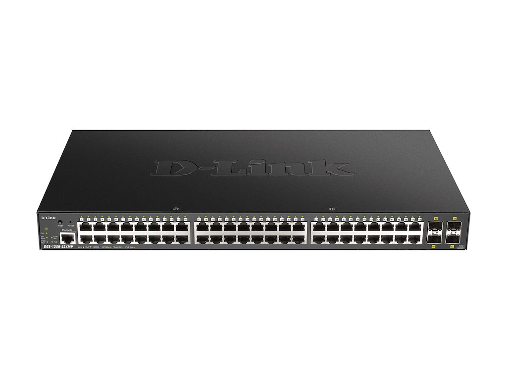 D-Link DGS-1250-52XMP Administreret L3 Strøm over Ethernet (PoE) Sort