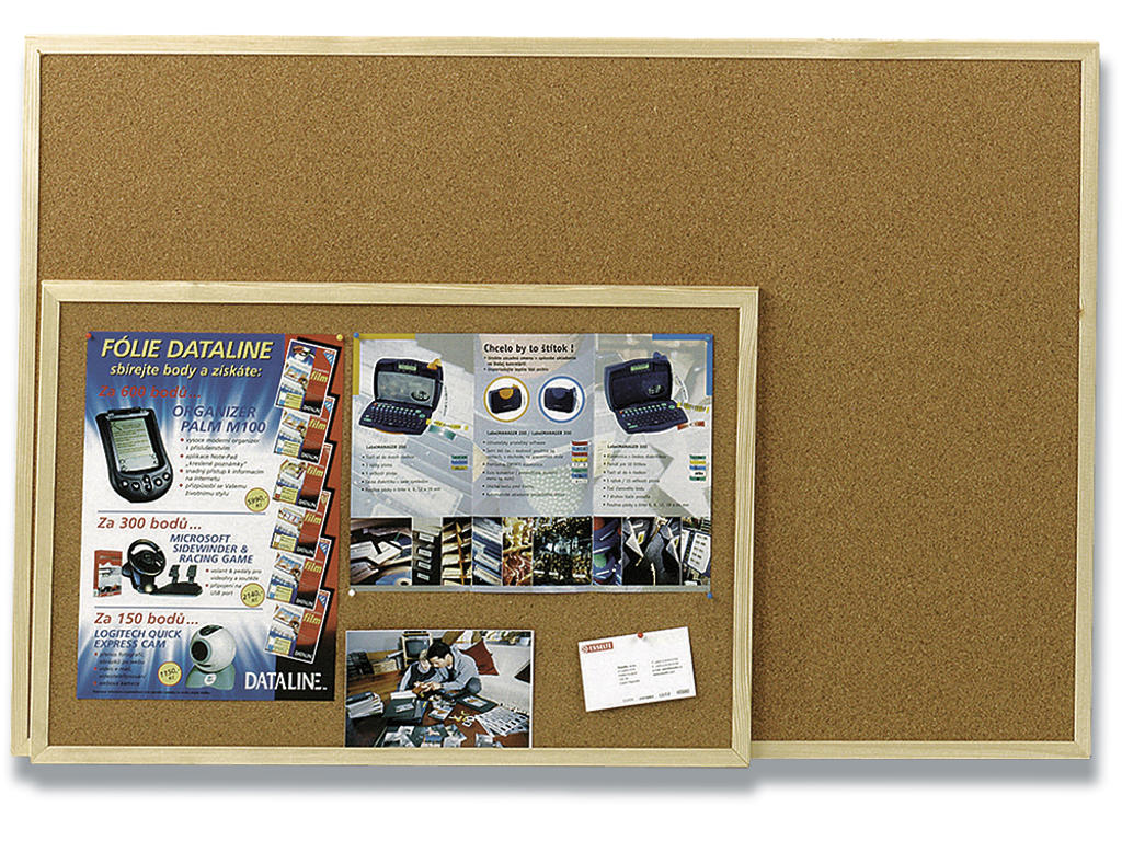 Opslagstavle, 60x90 cm, Kork, Ramme: Træ, Esselte Økonomi