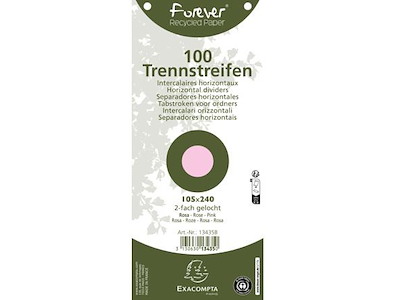 Faneblade, 105x240mm, Tværformat, Pink, 100 stk, Exacompta Forever