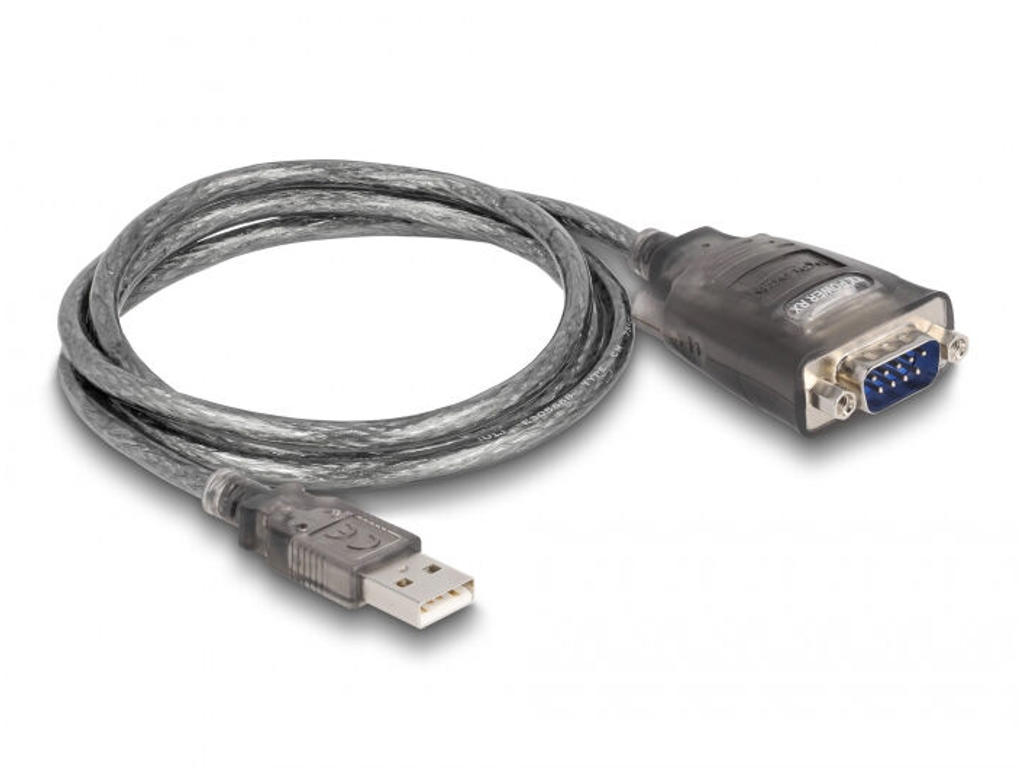DeLOCK 61400 kabel kønsskifter USB A RS-232 Sort