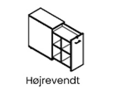Fumac Udtræksskab, 90 cm dyb, Hvid, Højrevendt