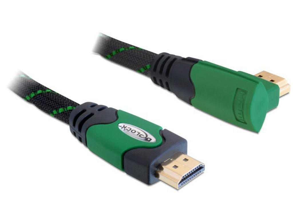 DeLOCK 1m High Speed HDMI 1.4 HDMI-kabel HDMI Type A (Standard) Sort, Grøn