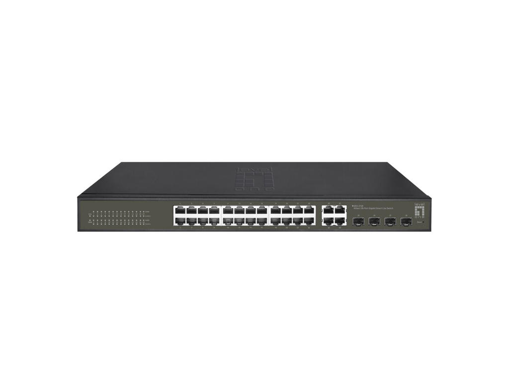 LevelOne GES-2128 netværksswitch Administreret L2 Gigabit Ethernet (10/100/1000) Sort