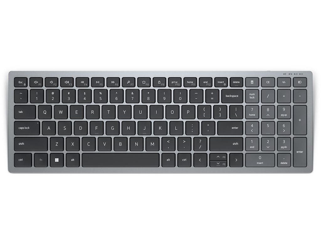 DELL KB740 tastatur Kontor RF trådløs + Bluetooth AZERTY Fransk Grå, Sort