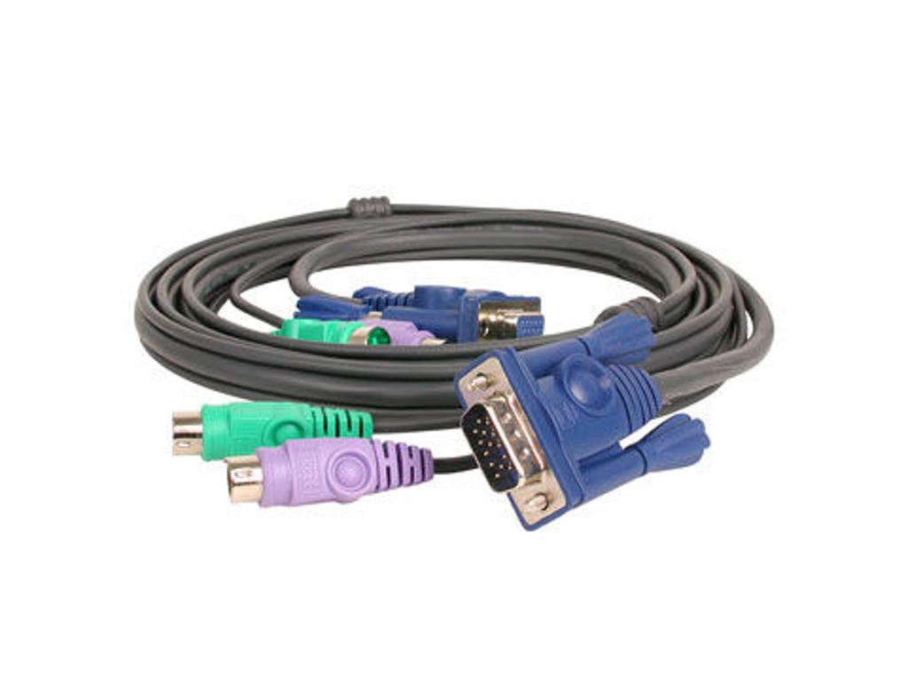 iogear Micro-Lite™ Bonded All-in-One PS/2, VGA KVM Cable 6 feet KVM-kabel Sort 1,83 m