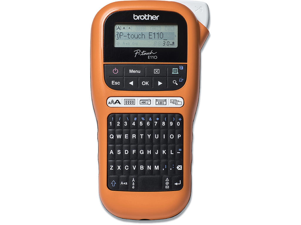 Labelprinter, Håndholdt, Stand-alone, TZe-tape 3.5-12 mm, Brother P-Touch PT-E110VP 