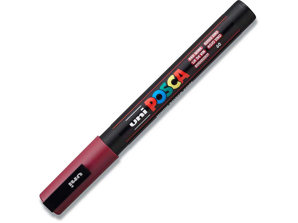 Paint marker, 0.9-1.3 mm, Vinrød, Rund spids, uni Posca PC-3M