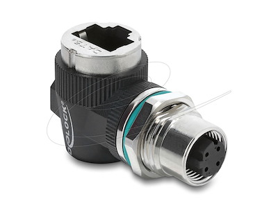 DeLOCK 90665 kabel kønsskifter D-coded 4 pin RJ-45 Sort