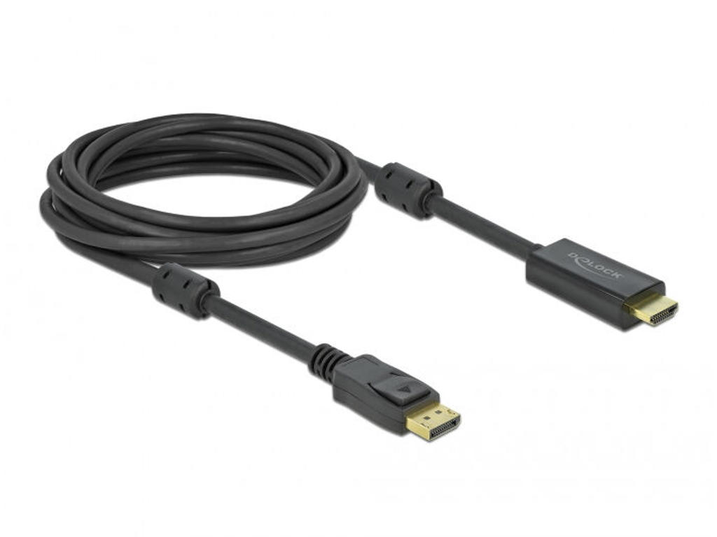 DeLOCK 85958 videokabel adapter 5 m DisplayPort HDMI Sort