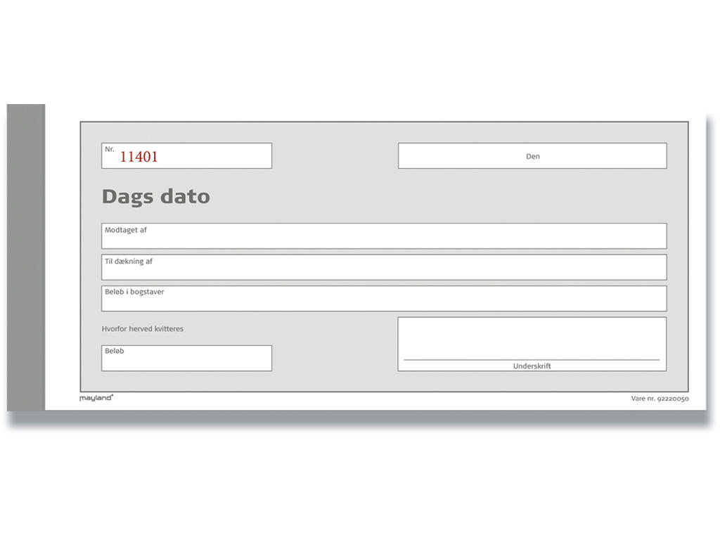 Dags dato, Med 1 kopi, 2x50 blade, 210x100 mm, Mayland 