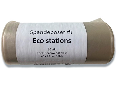 Affaldspose, 50 liter, 35 micron, Transparent, 1 rulle, 10 poser pr rulle